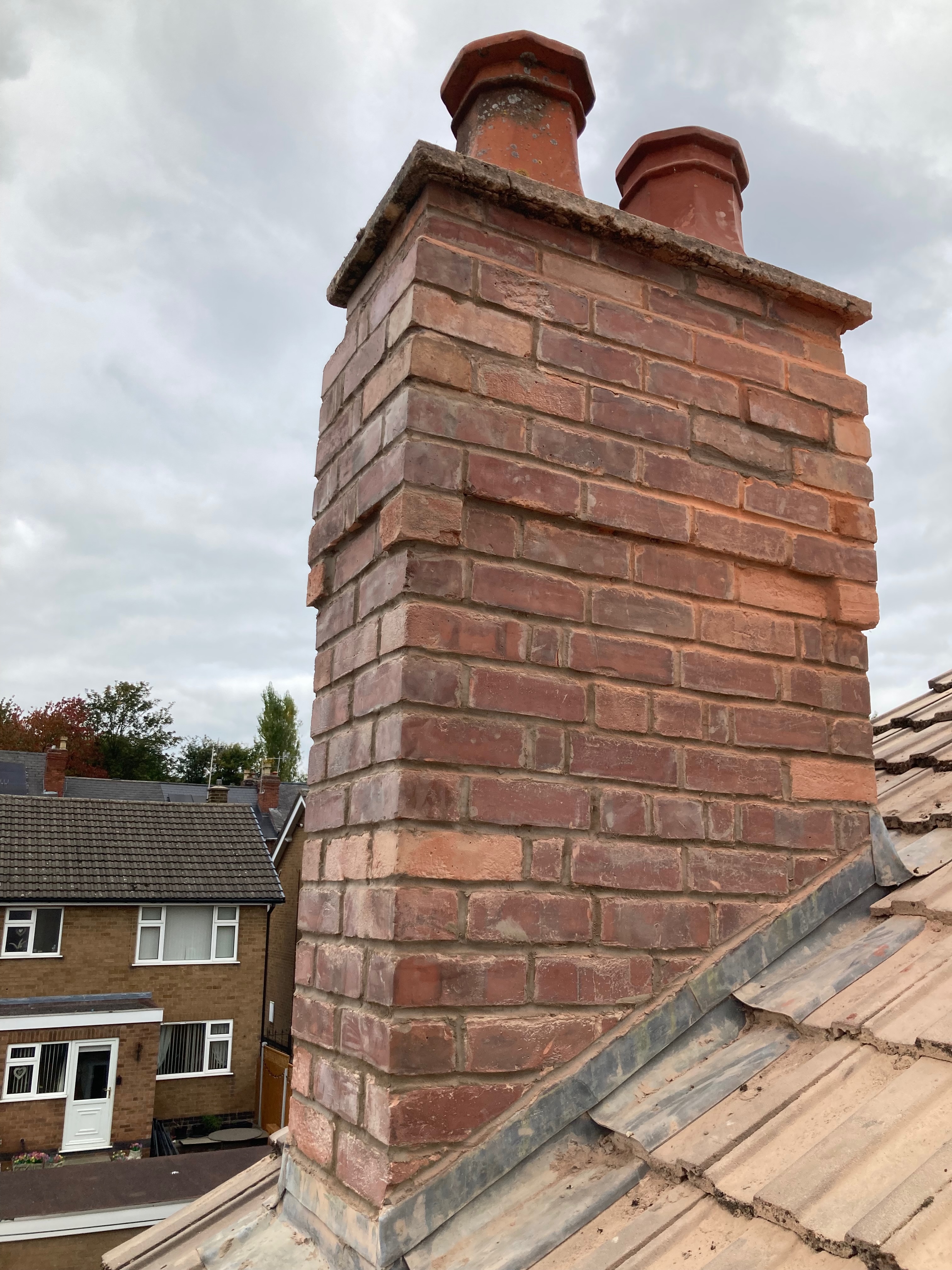 Completed roofing work